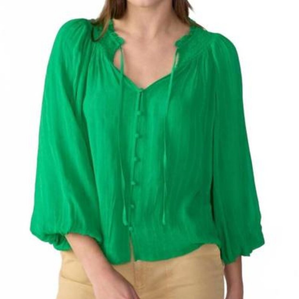 Sanctuary Breezy Smocked Neck Blouse